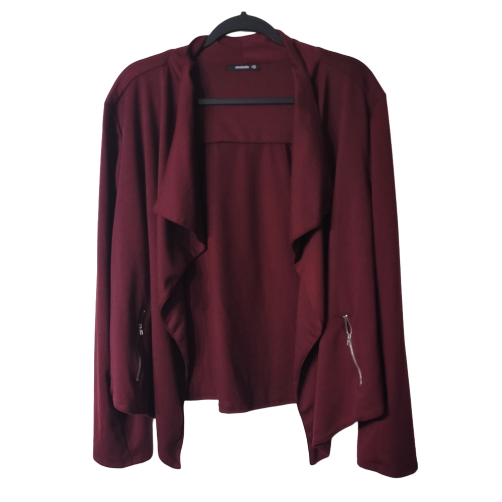 Annabelle Deep Red Soft Relaxed Blazer Size 2X